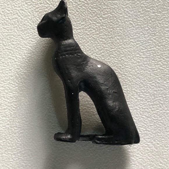 black metal cat Egyptian God Protection Home Bastet Miniature Statue Egypt - Picture 2 of 11
